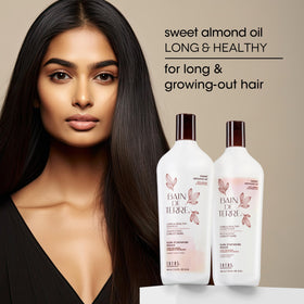 Bain de Terre shampoo on hand showing smooth, non-greasy consistency
