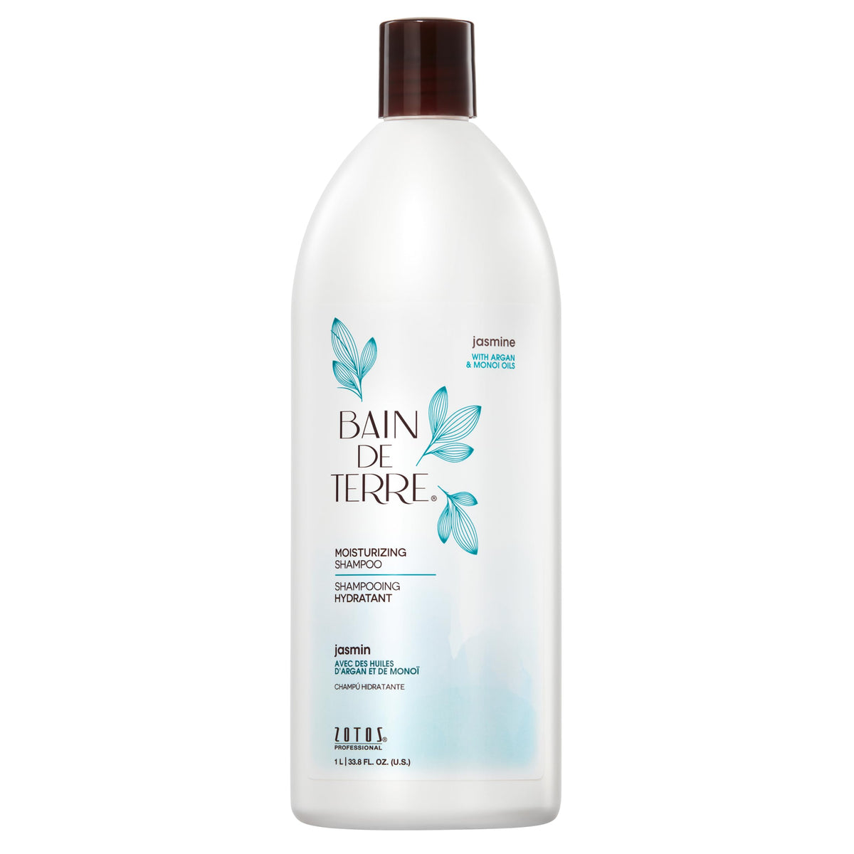 Bain de Terre front bottle view showing jasmine hydration benefits