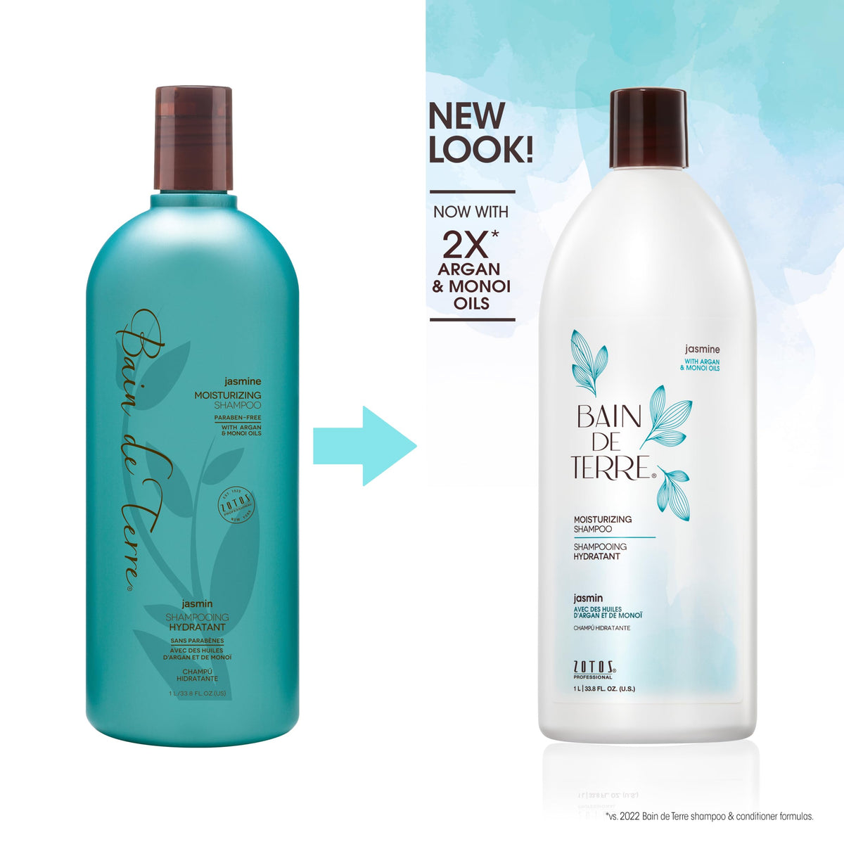 Bain de Terre pump and label close-up highlighting ingredients and clarity