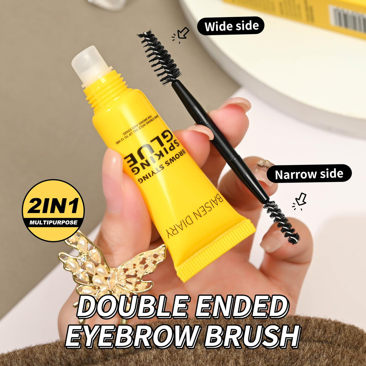 baisen diary brow in use application lifting hairs for spiked natural shape