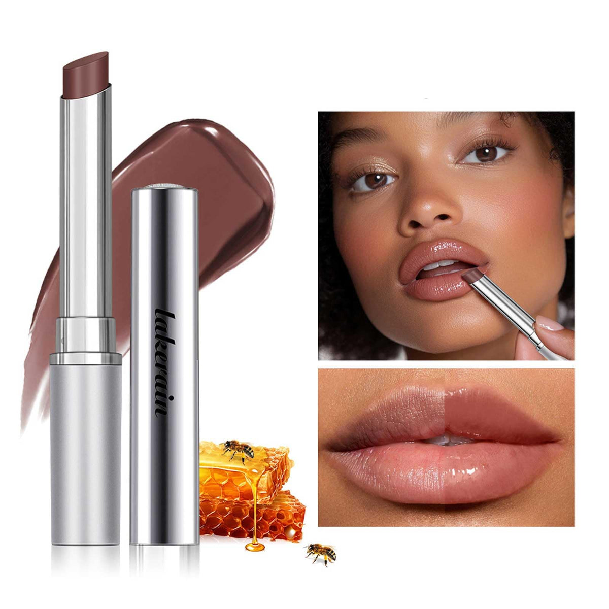 BAISEN DIARY honey ingredient visual with balm, highlights nourishing moisture