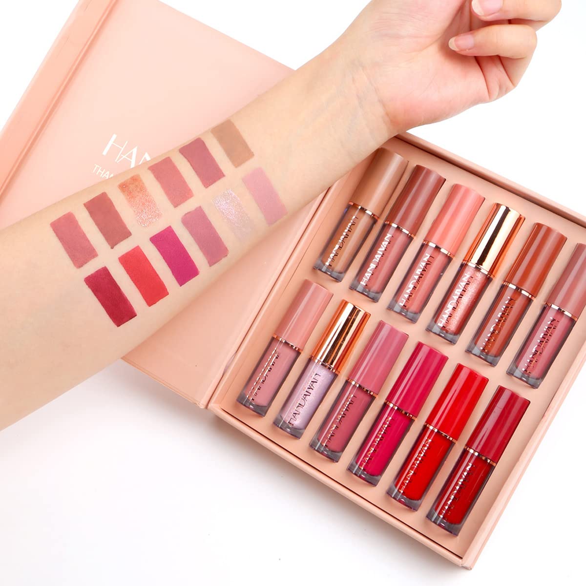 BAISEN DIARY twelve tubes lined up showing diverse nude to red shades