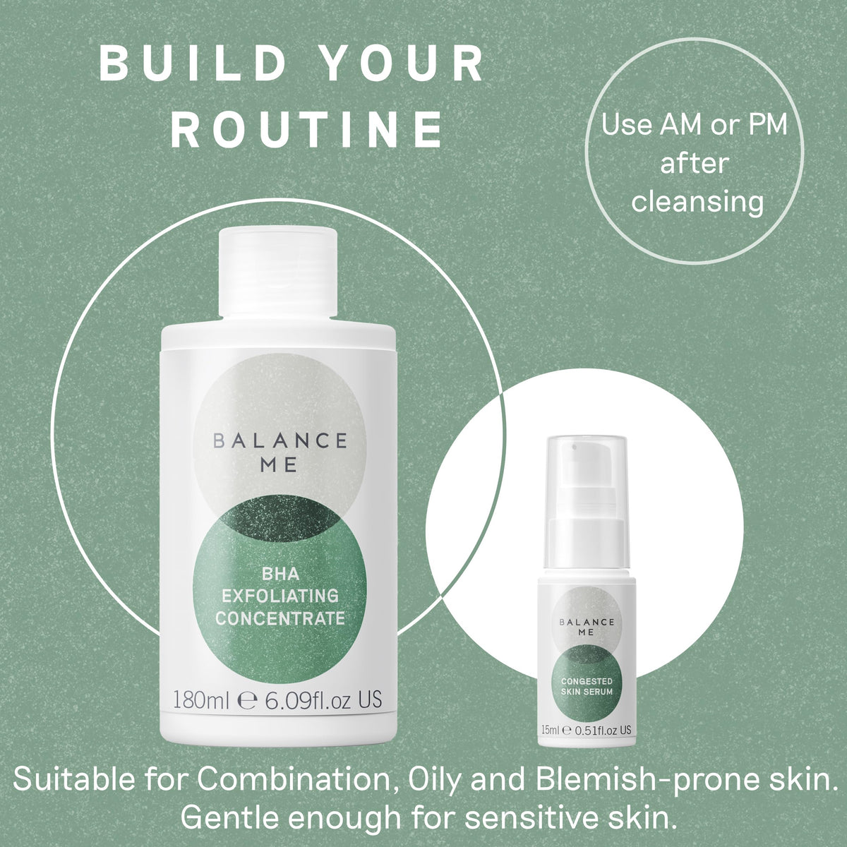 Balance Me back label view showing ingredient list and clean formulation