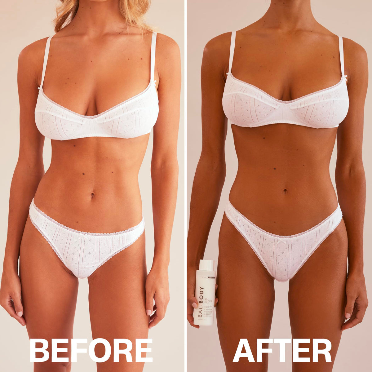 BALI BODY application using mitt for even, streak-free coverage
