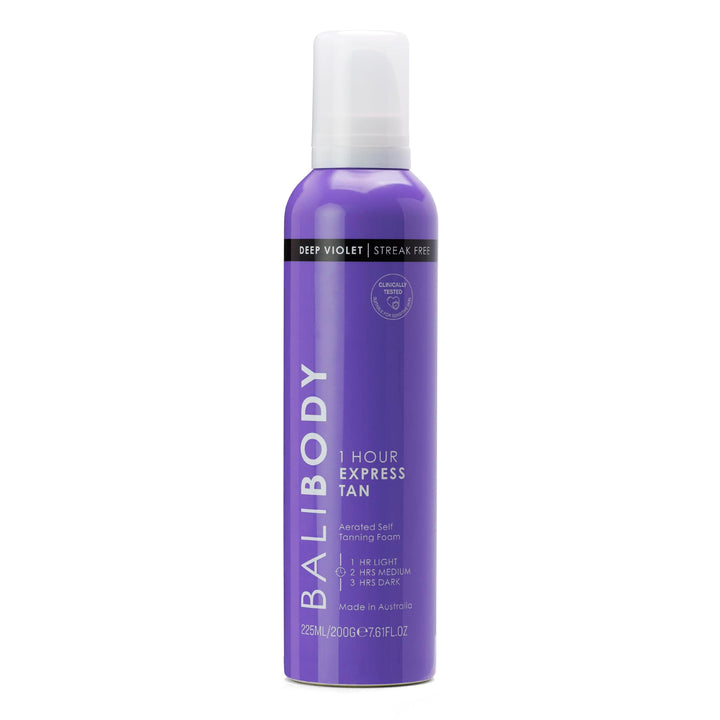 BALI BODY front packaging showing fast 1-hour tanning benefit