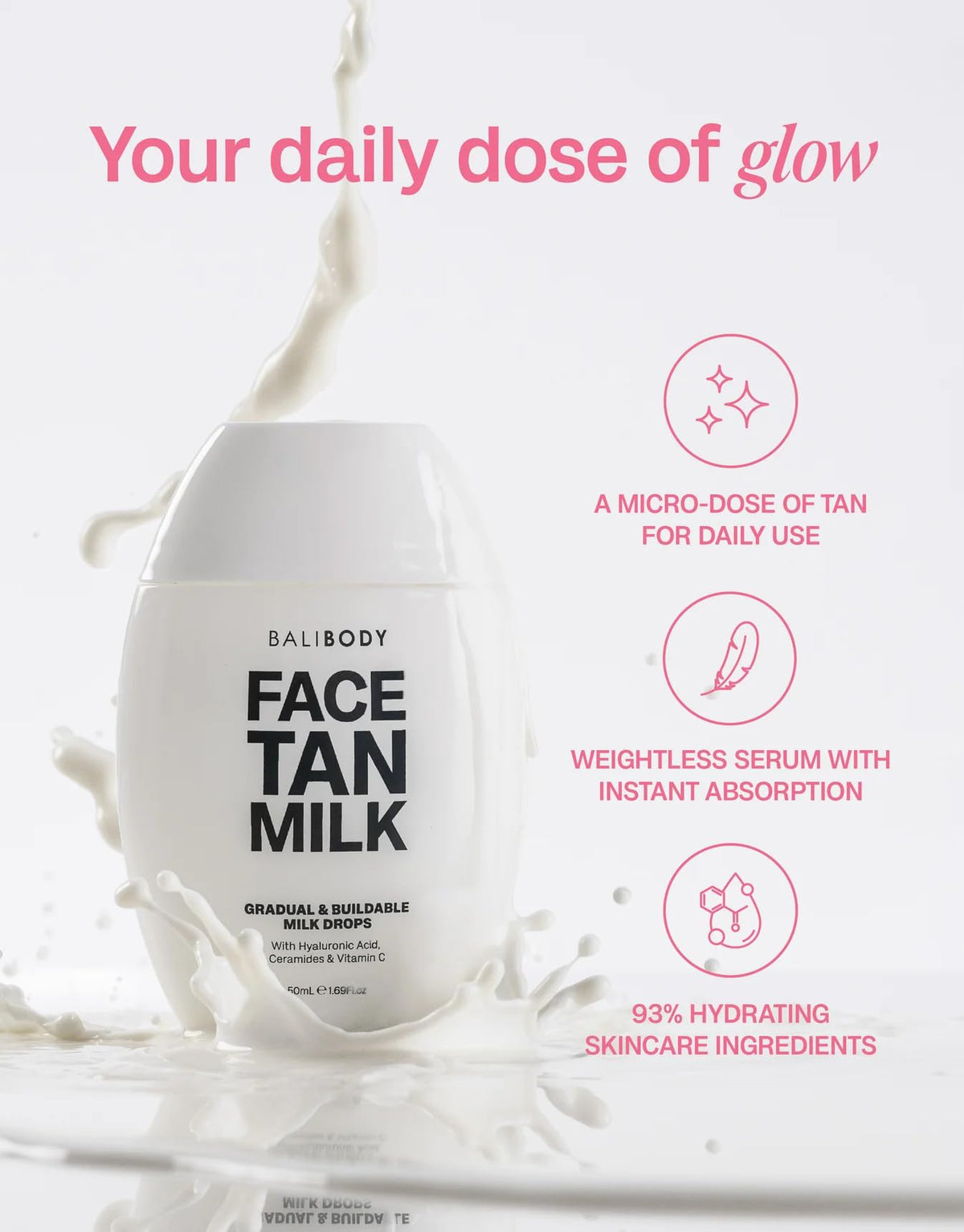 Bali Body used in front of mirror demonstrating daily routine compatibility and quick dry