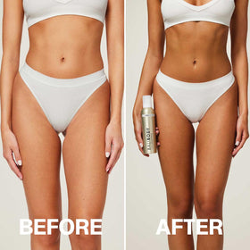 Bali Body foam application with mitt demonstrating streak-free blending