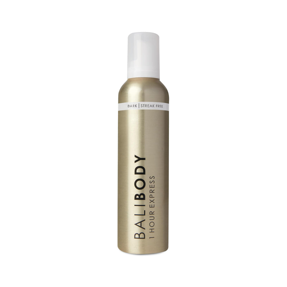 Bali Body foam front packaging showing product and shade benefits