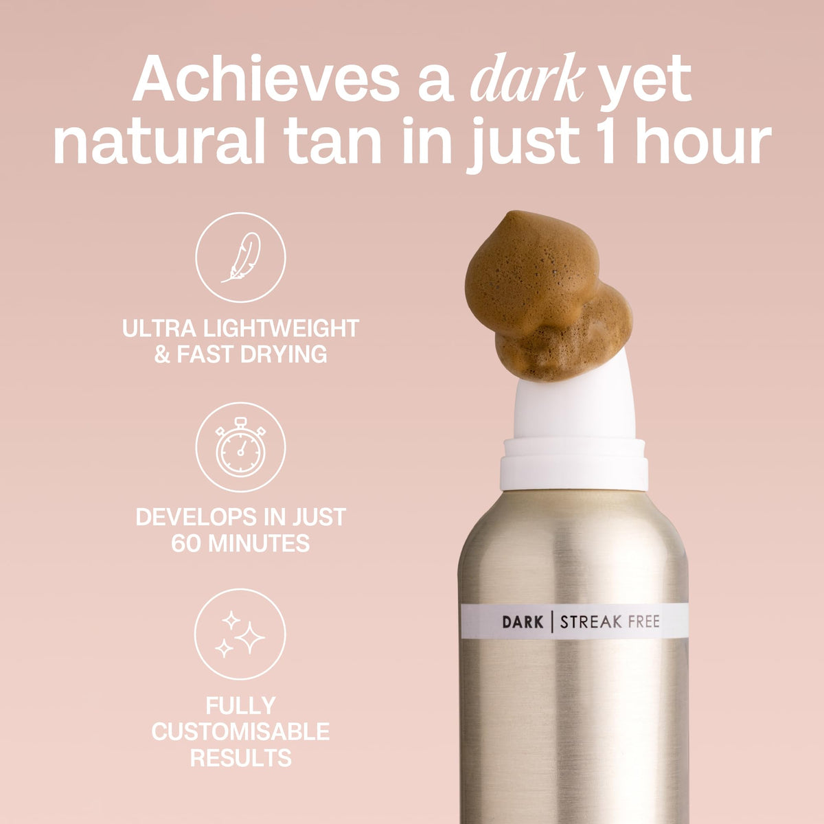 Bali Body foam ingredient label depicting natural DHA and oils