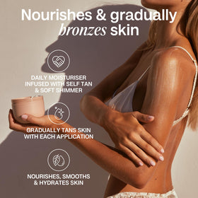 Bali Body next to a ruler illustrating 200ml bottle size and travel reference