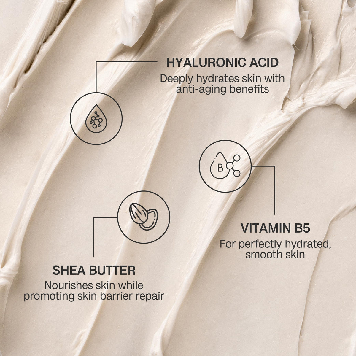 Bali Body cream texture close-up displaying rich butter consistency and hydrating feel
