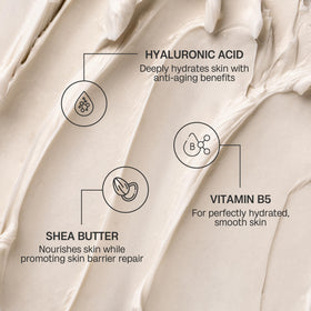 Bali Body cream texture close-up displaying rich butter consistency and hydrating feel