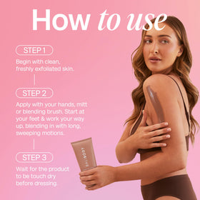 BALI BODY tube in a beach bag portraying travel-friendly, ready-to-go glow