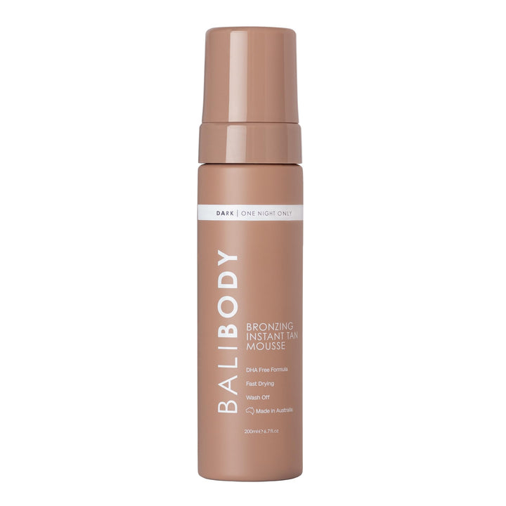BALI BODY front packshot showing 200ml mousse and branding, instant bronzed finish