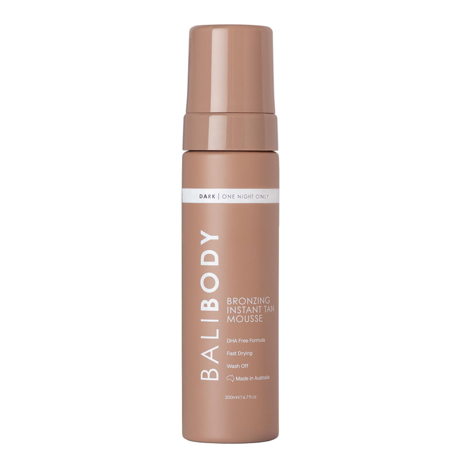 BALI BODY front packshot showing 200ml mousse and branding, instant bronzed finish