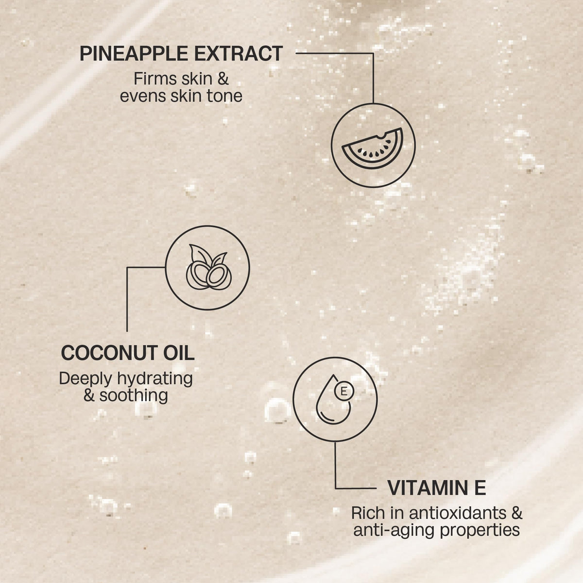 BALI BODY pineapple tanning oil texture drop highlighting hydrating, non-greasy finish