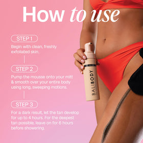 BALI BODY lifestyle beach setting evoking sunless glow confidence