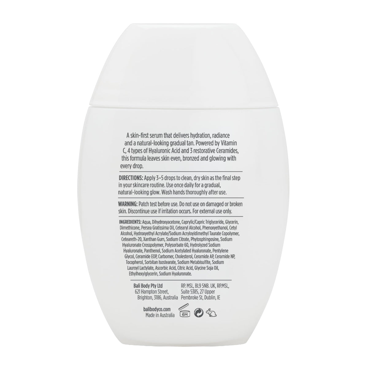 Bali Body on bathroom vanity with skincare to show clean beauty and lifestyle appeal