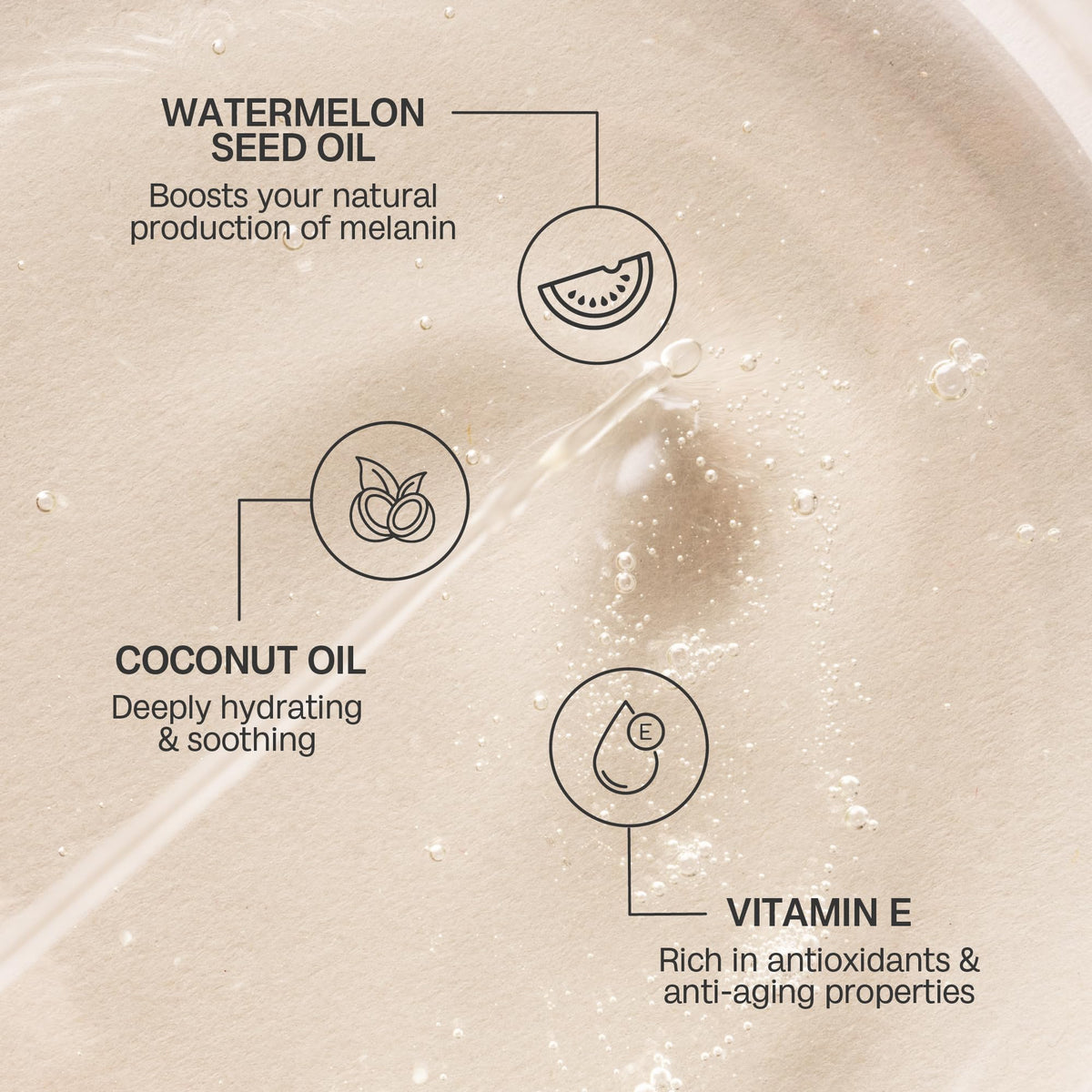 BALI BODY close-up label showing ingredients and SPF6 benefit