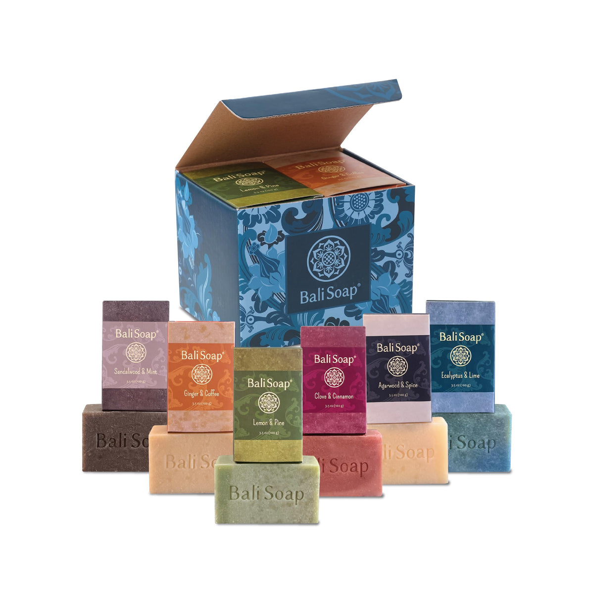 Bali Soap front packaging showing six-bar gift set, ideal for gifting