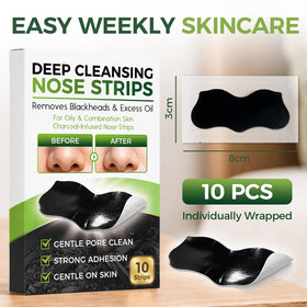 Balldanlu strips on vanity showing weekly T-zone care and storage