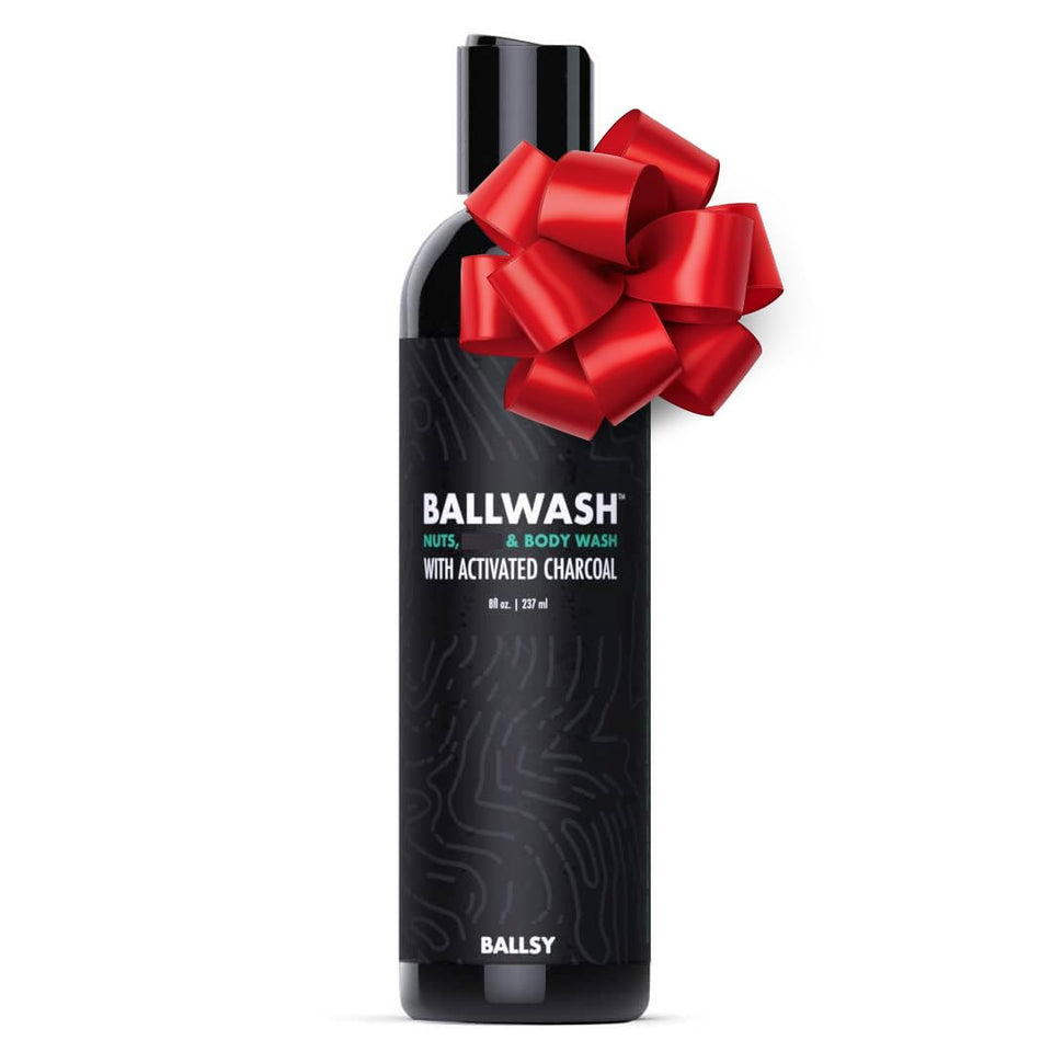 Ballsy Ballwash front bottle showing label and 8oz size for clarity