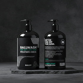 Ballsy lather on washcloth illustrating rich foam for gentle cleansing