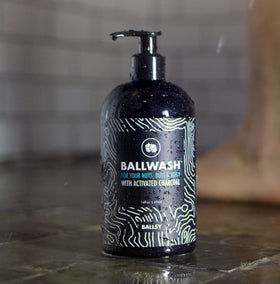 Man using Ballsy in shower lifestyle image showing comfortable intimate care