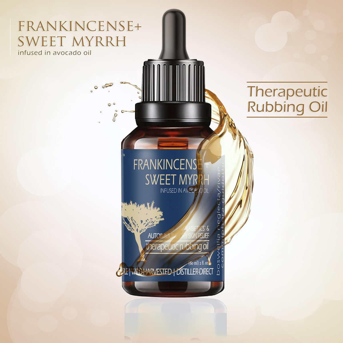 BALM OF GILEAD label close-up showing frankincense and sweet myrrh ingredients and traceability