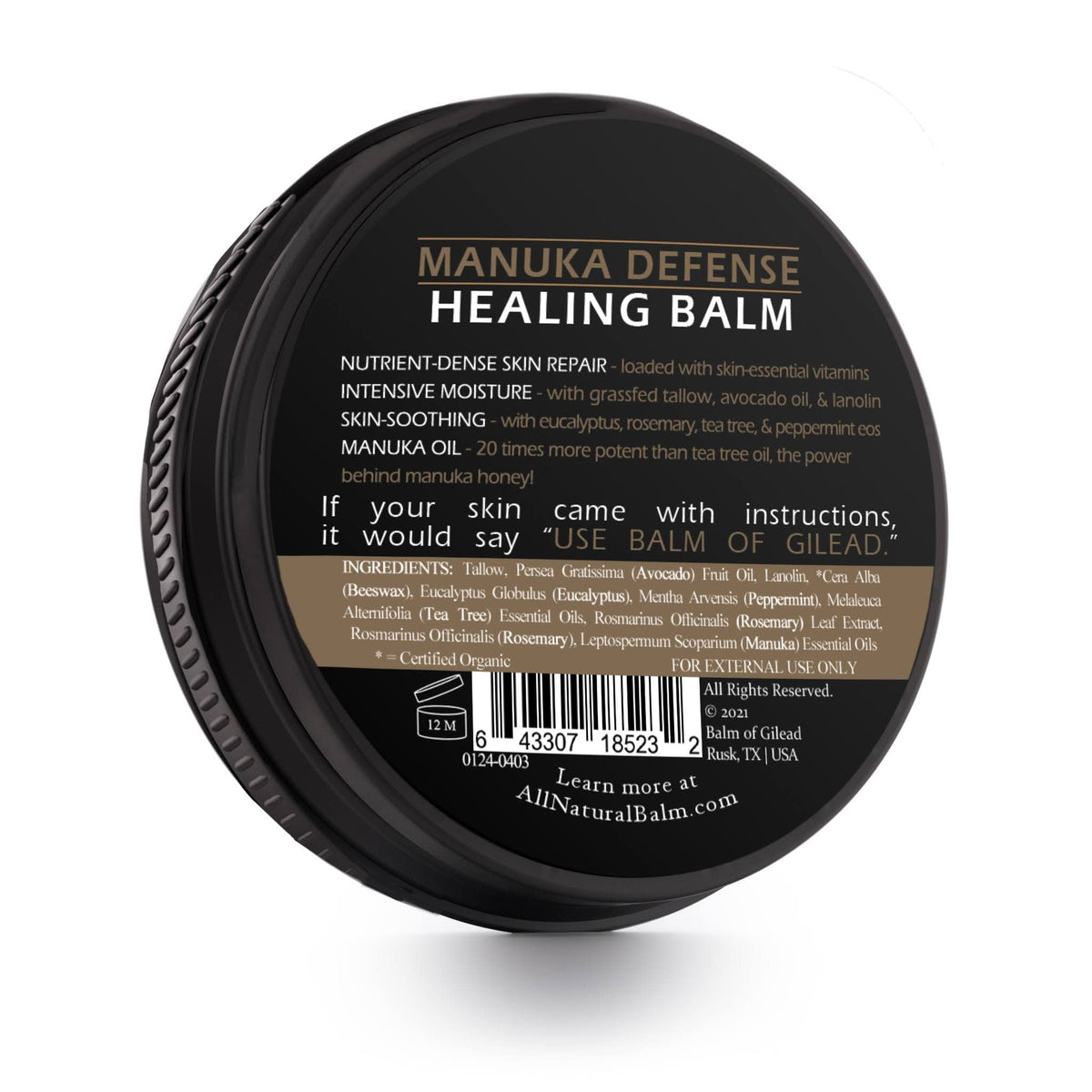 BALM OF GILEAD open balm texture close-up highlighting rich consistency for deep hydration