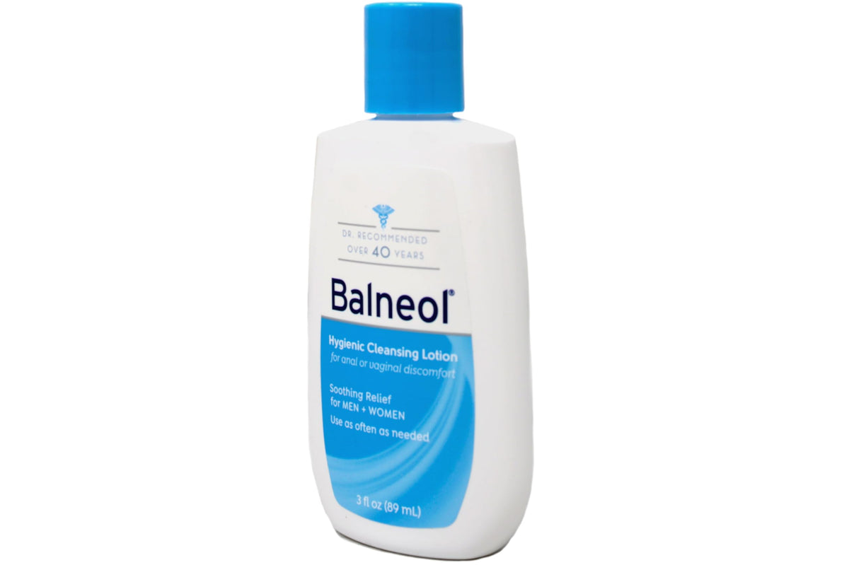Balneol bottle held in hand showing compact size for portability