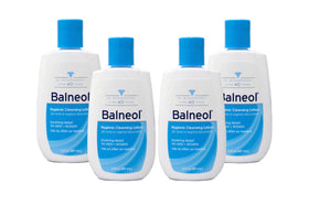 Balneol front packaging showing four 3.0 oz bottles and product benefit