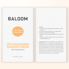 BALOOM before and after texture illustration showing improved skin radiance