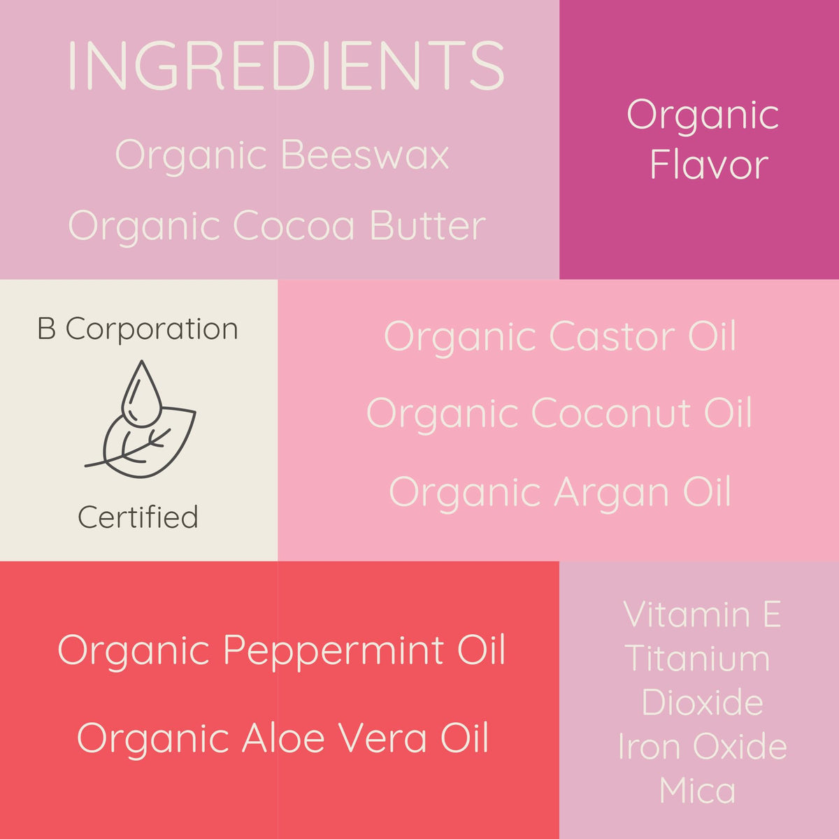 Bambalo label close-up listing organic ingredients and USA-made quality