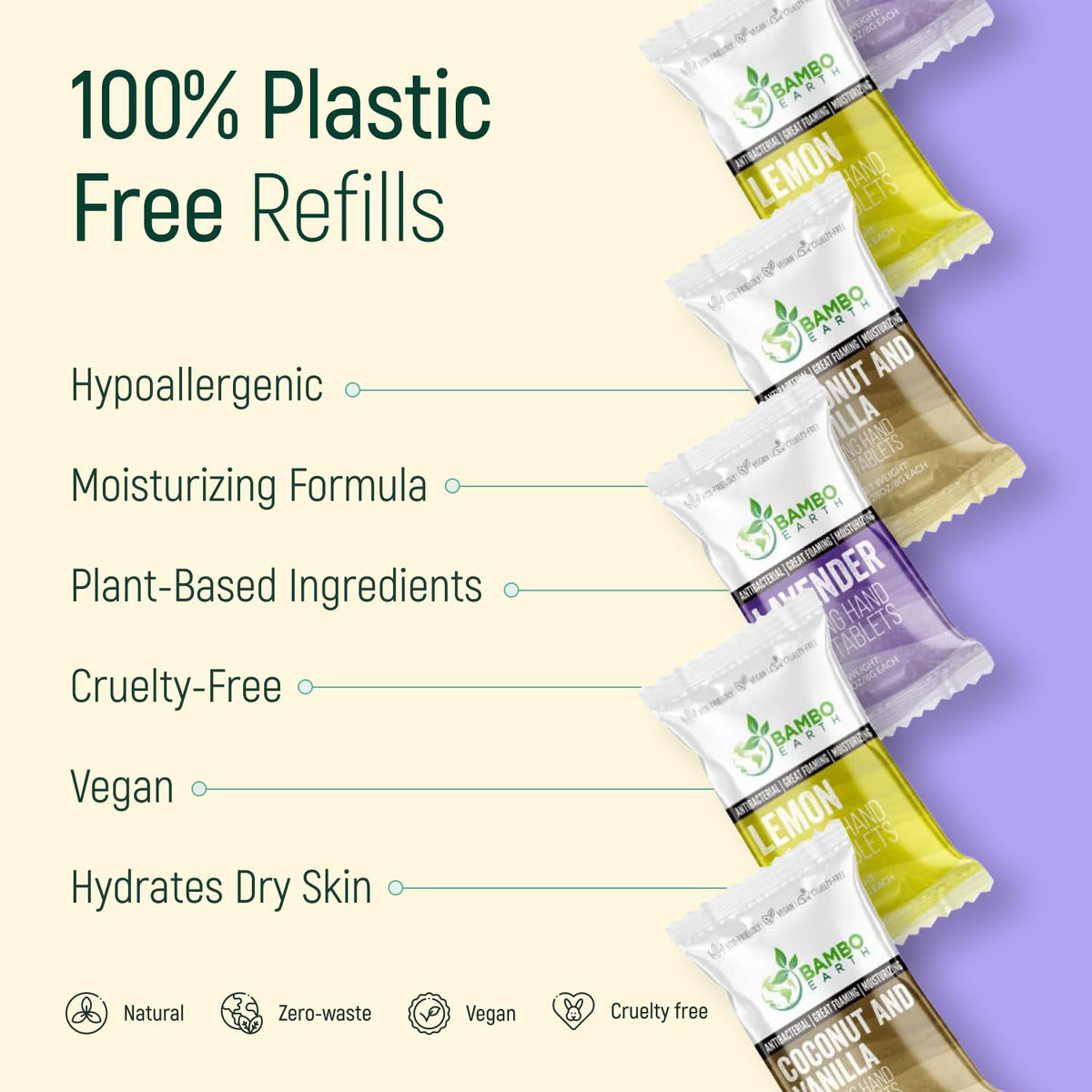 BAMBOEARTH ingredient label and recyclable packaging for transparency