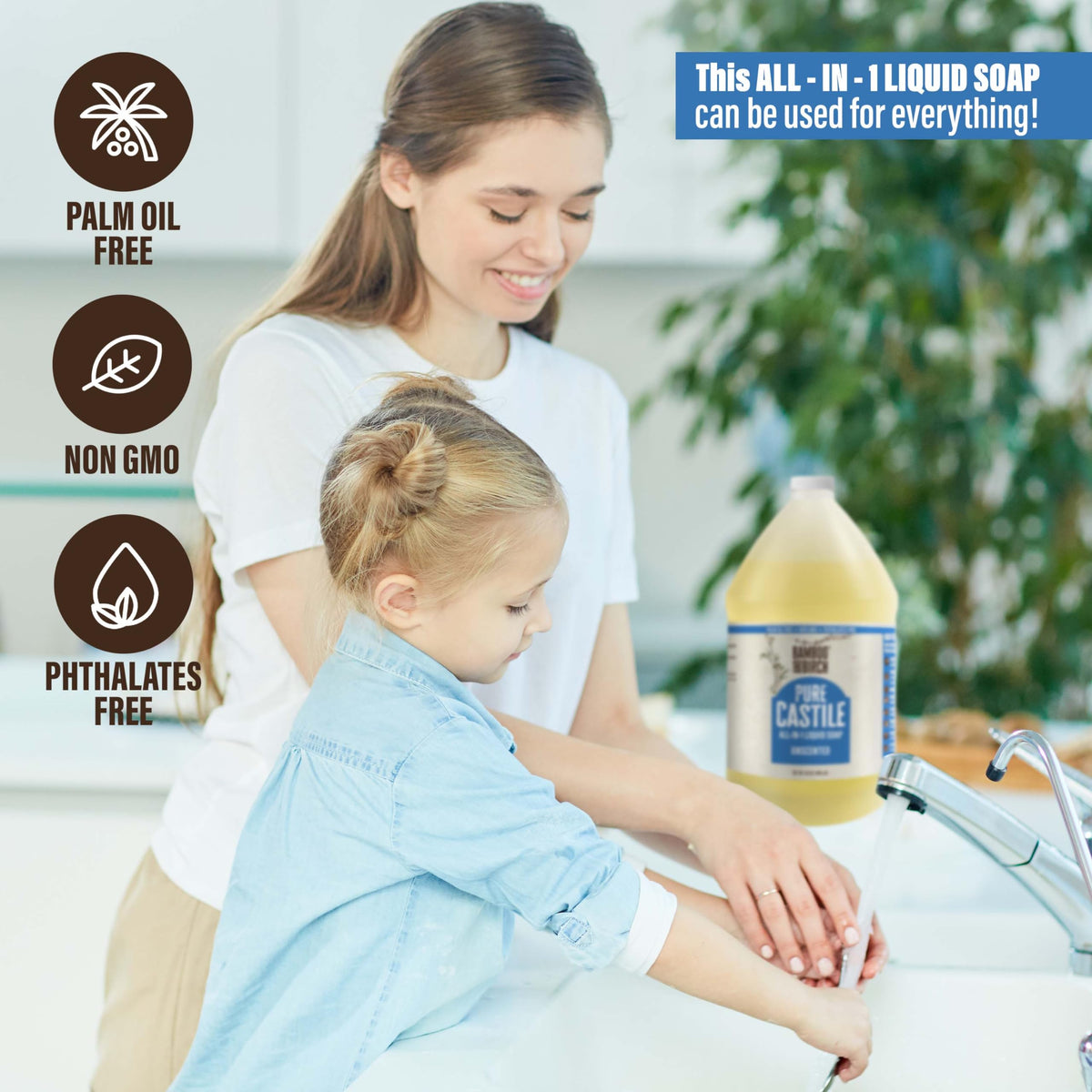 BAMBOO AND BIRCH ingredients label closeup emphasizing natural, palm‑free formulation