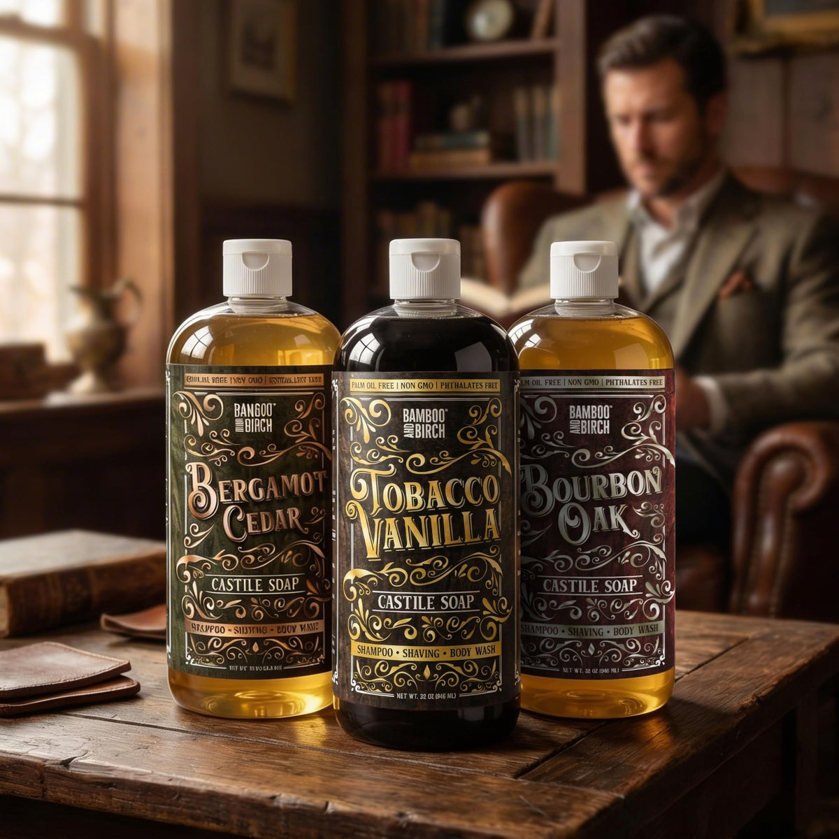 BAMBOO AND BIRCH foam lather on hands showing gentle suds and quick rinse benefit