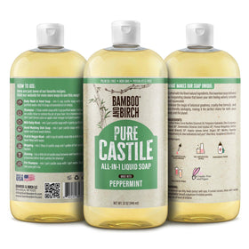 BAMBOO AND BIRCH pouring soap from 32 oz bottle to show concentration and flow