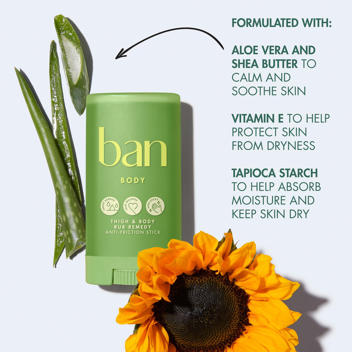 Ban product in hand to show 1.4 oz size and easy portability