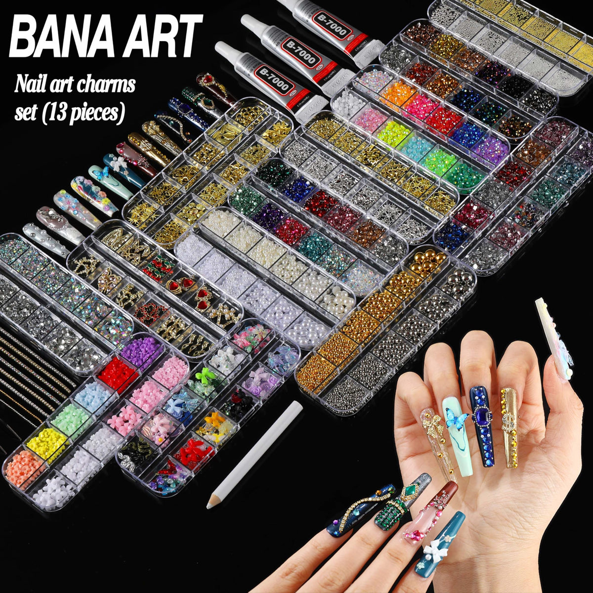 BANA ART open 13 compartment boxes for fast organized selection