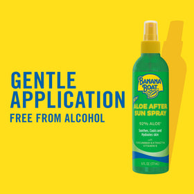 Banana Boat mist spraying to show lightweight texture and fast absorption