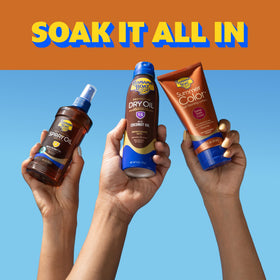 Banana Boat with argan oil droplet highlighting nourishing, silky feel