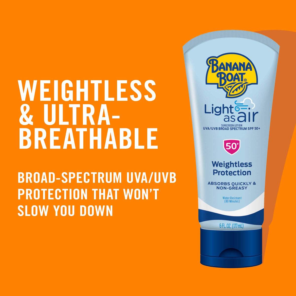 Banana Boat close-up of lightweight lotion texture for fast absorption