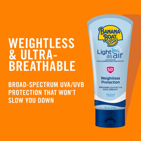 Banana Boat close-up of lightweight lotion texture for fast absorption