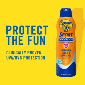 Banana Boat spray nozzle detail for easy, even application benefit