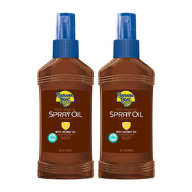 Banana Boat front packaging showing twin 8 fl oz bottles and benefits