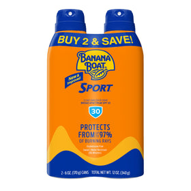 Banana Boat front pack showing SPF 30 protection for active days