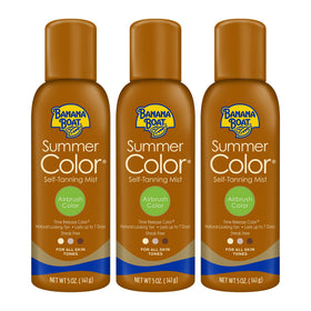 Banana Boat front packaging three-pack showing cans and quick application benefit