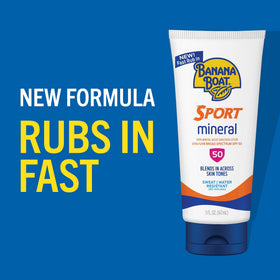 Banana Boat label close-up highlighting zinc oxide and key benefits