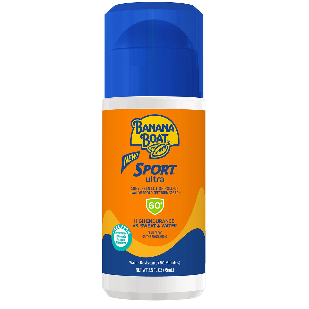 Banana Boat front label showing SPF 60 and travel-ready benefit